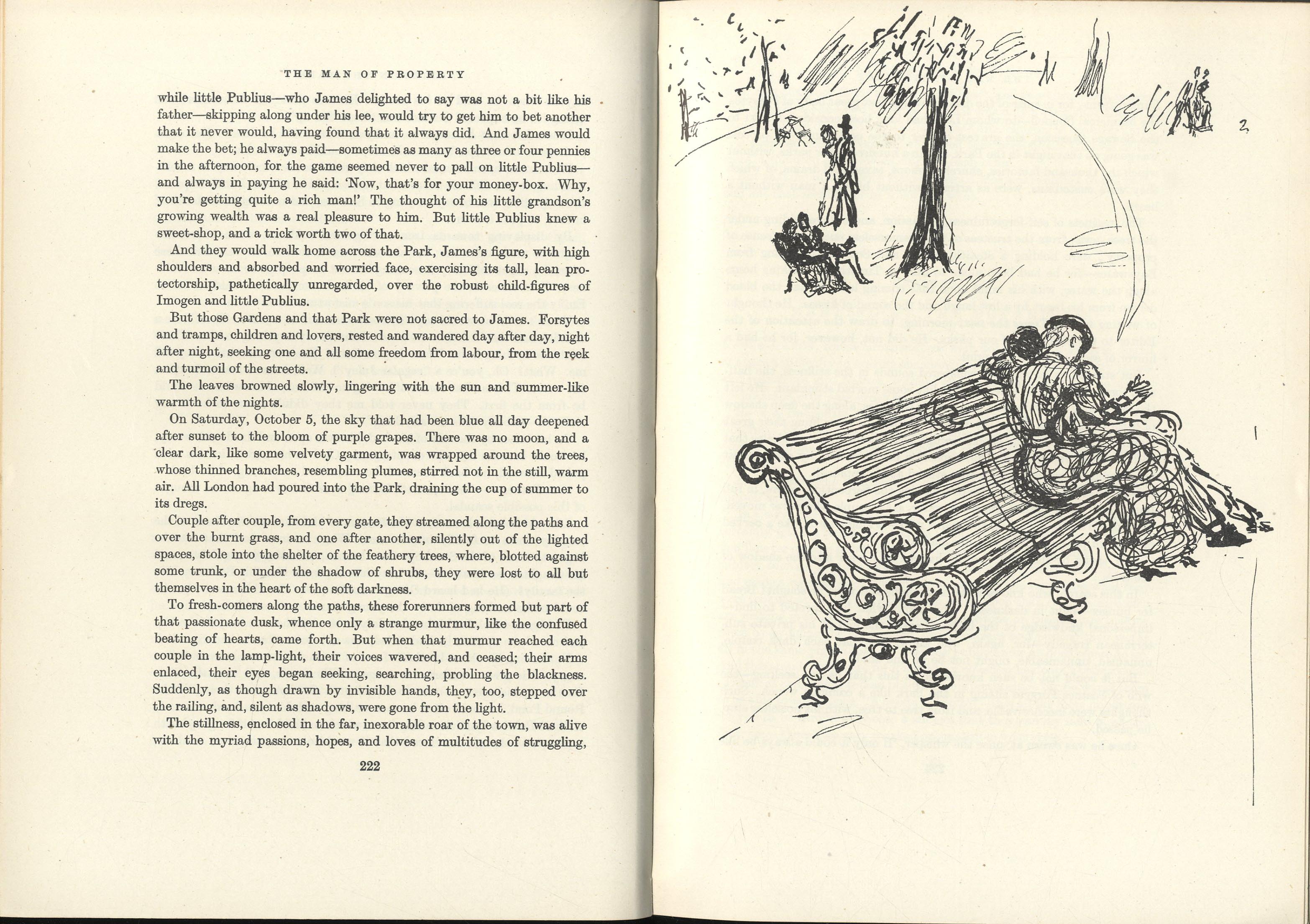 Anthony Gross, illustrations to the Forsyte Saga, 1952